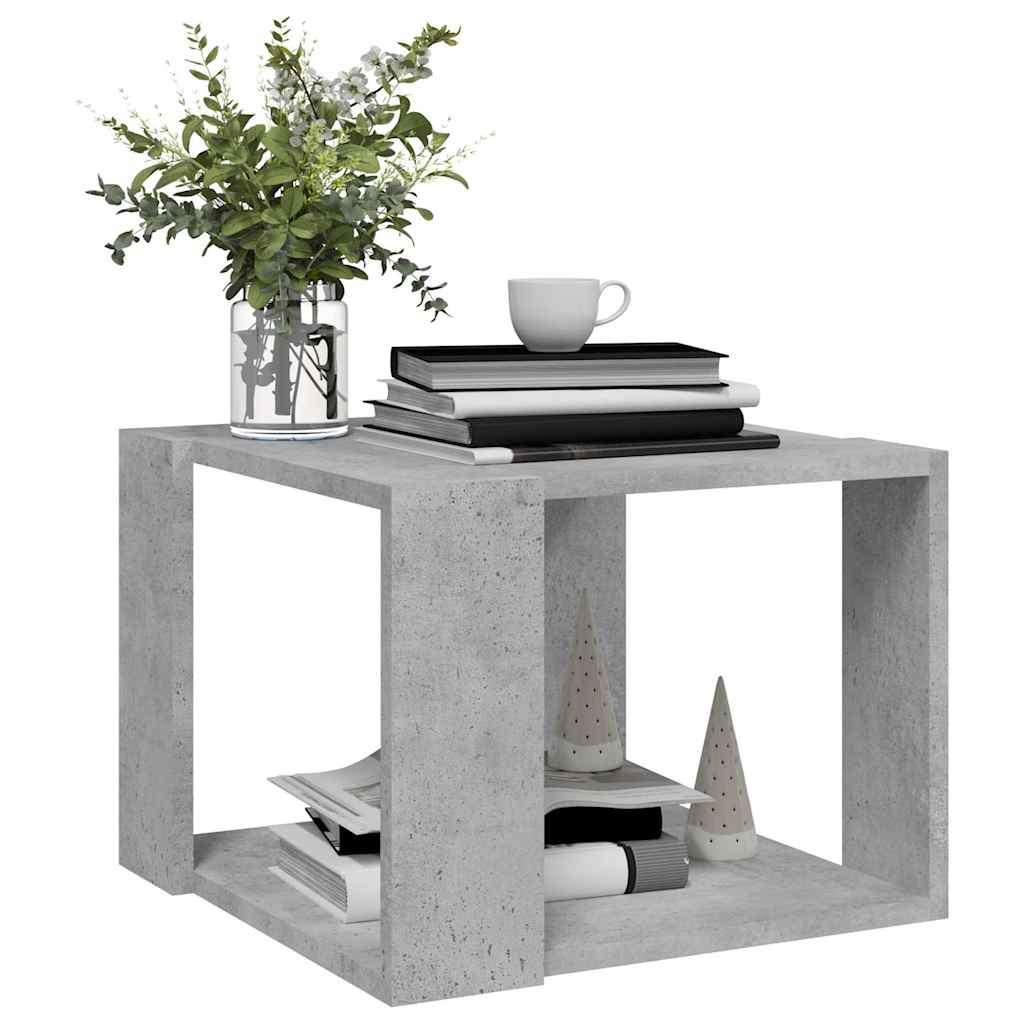 Betonszürke szerelt fa dohányzóasztal 40 x 40 x 30 cm 4