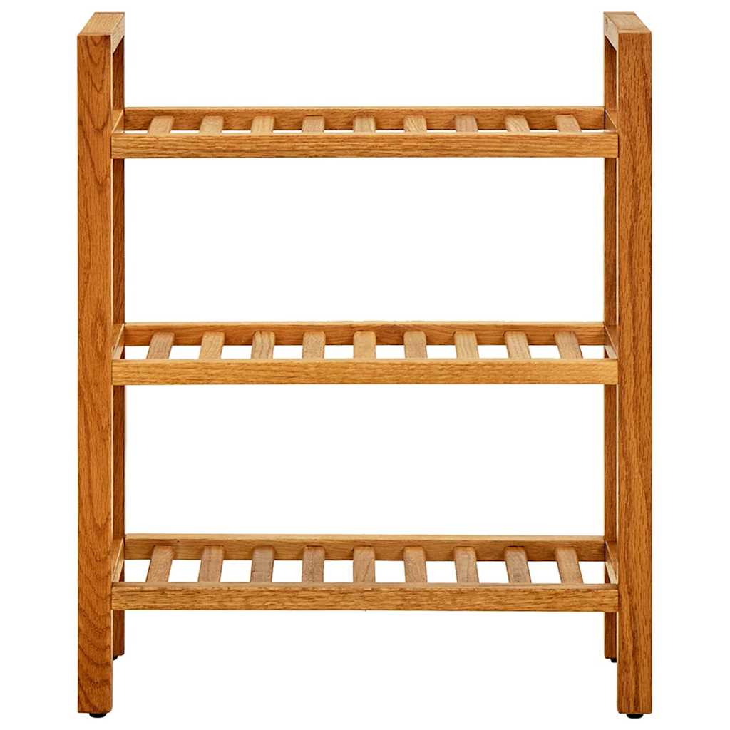 Tömör tölgyfa cipőtartó 3 polccal 50 x 27 x 60 cm 2