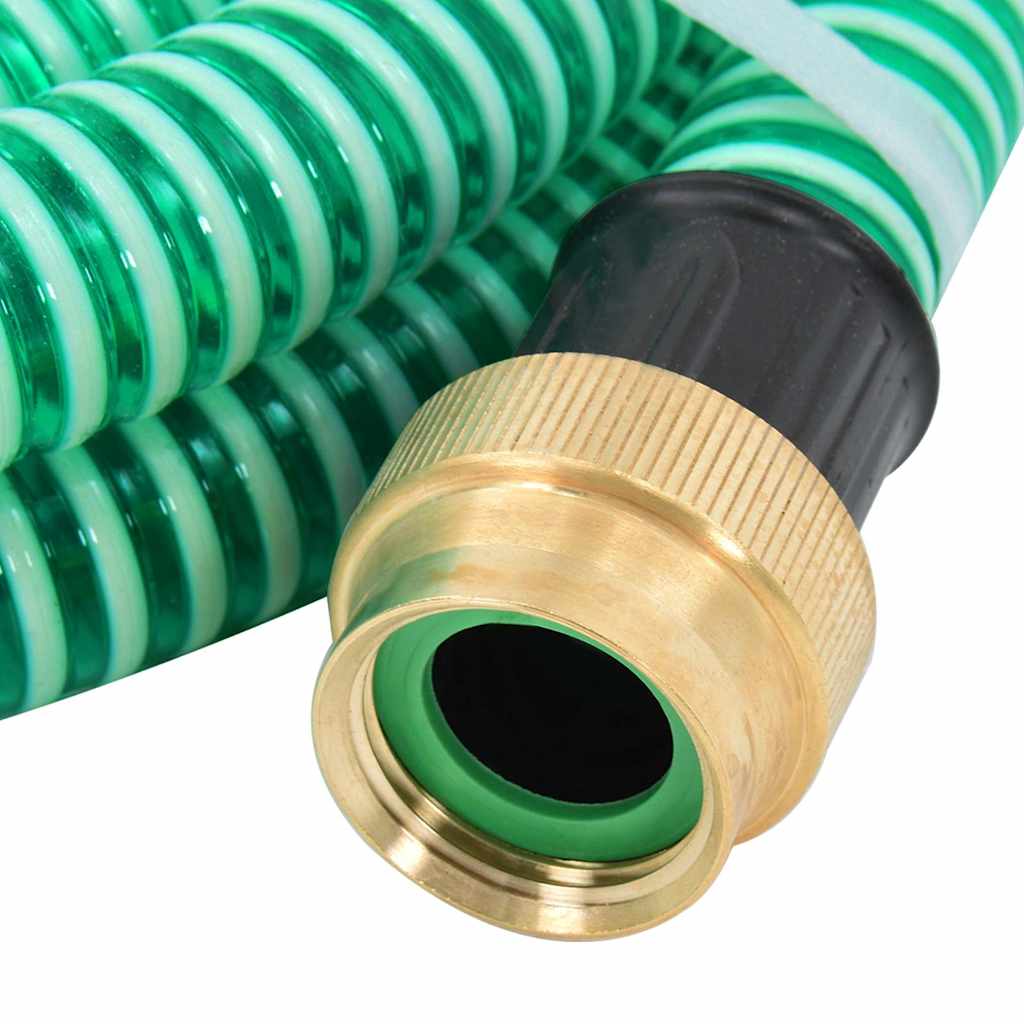 Zöld PVC szívótömlő sárgaréz csatlakozókkal 1,1" 7 m 2