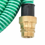 Zöld PVC szívótömlő sárgaréz csatlakozókkal 1,1" 15 m 5
