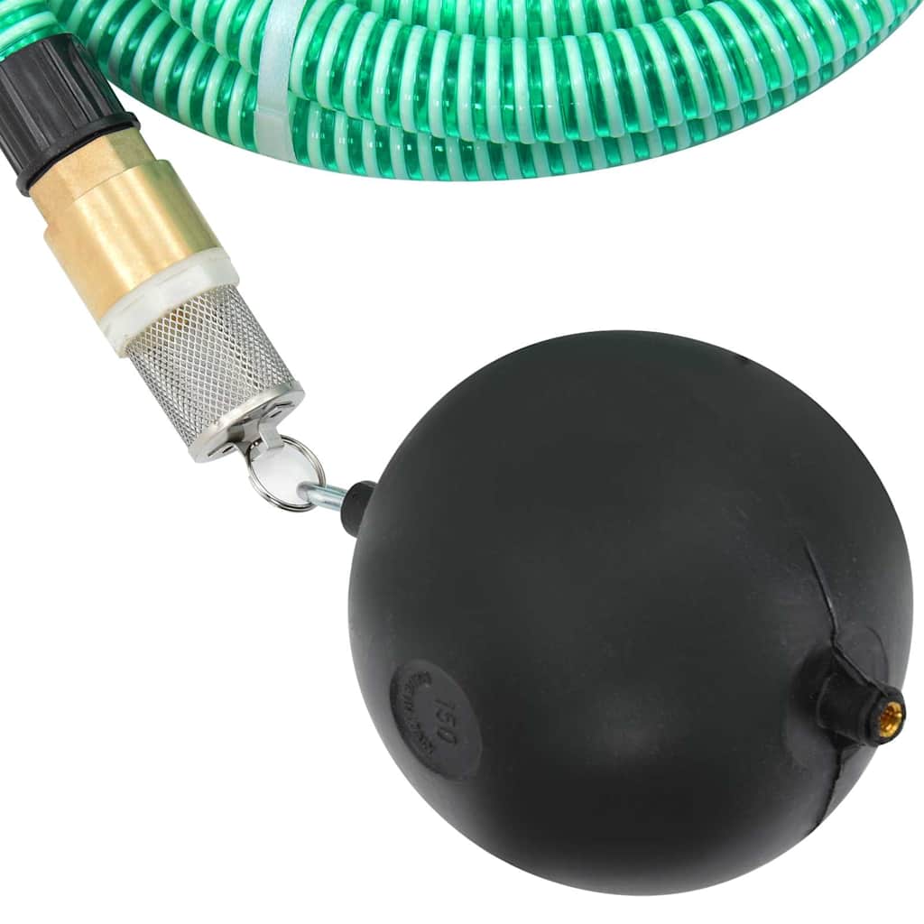 Zöld PVC szívótömlő sárgaréz csatlakozókkal 1,1" 15 m 6