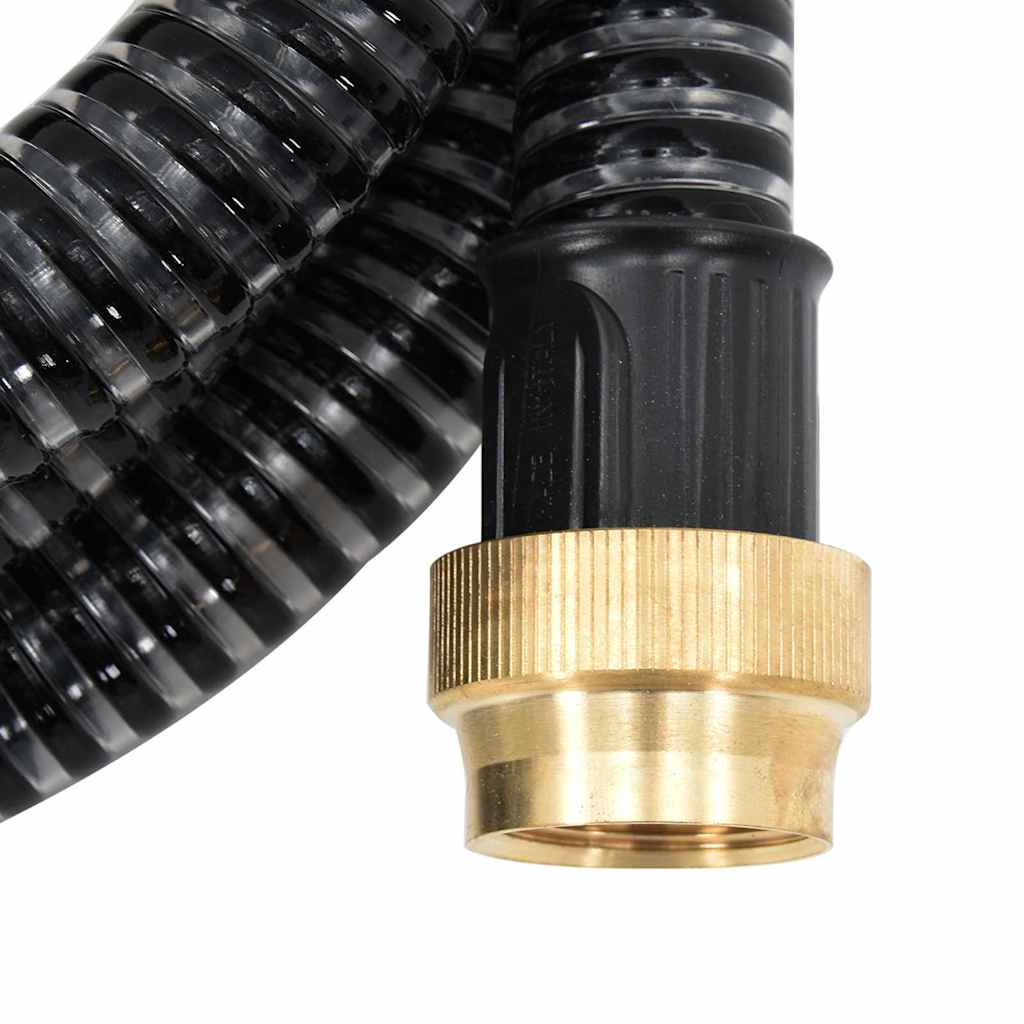 Fekete PVC szívótömlő sárgaréz csatlakozókkal 1,1" 4 m 2
