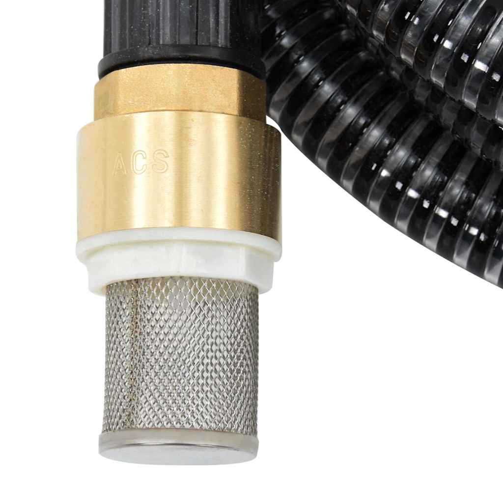 Fekete PVC szívótömlő sárgaréz csatlakozókkal 1,1" 4 m 3