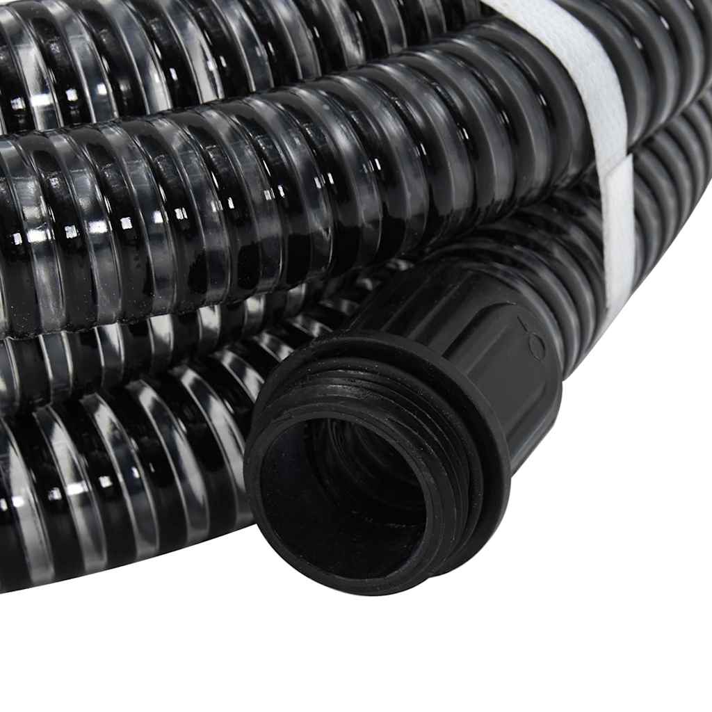 Fekete PVC szívótömlő sárgaréz csatlakozókkal 1,1" 5 m 2
