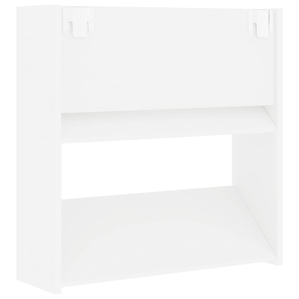 4 db fehér szerelt fa fali cipősszekrény 60 x 18 x 60 cm 8