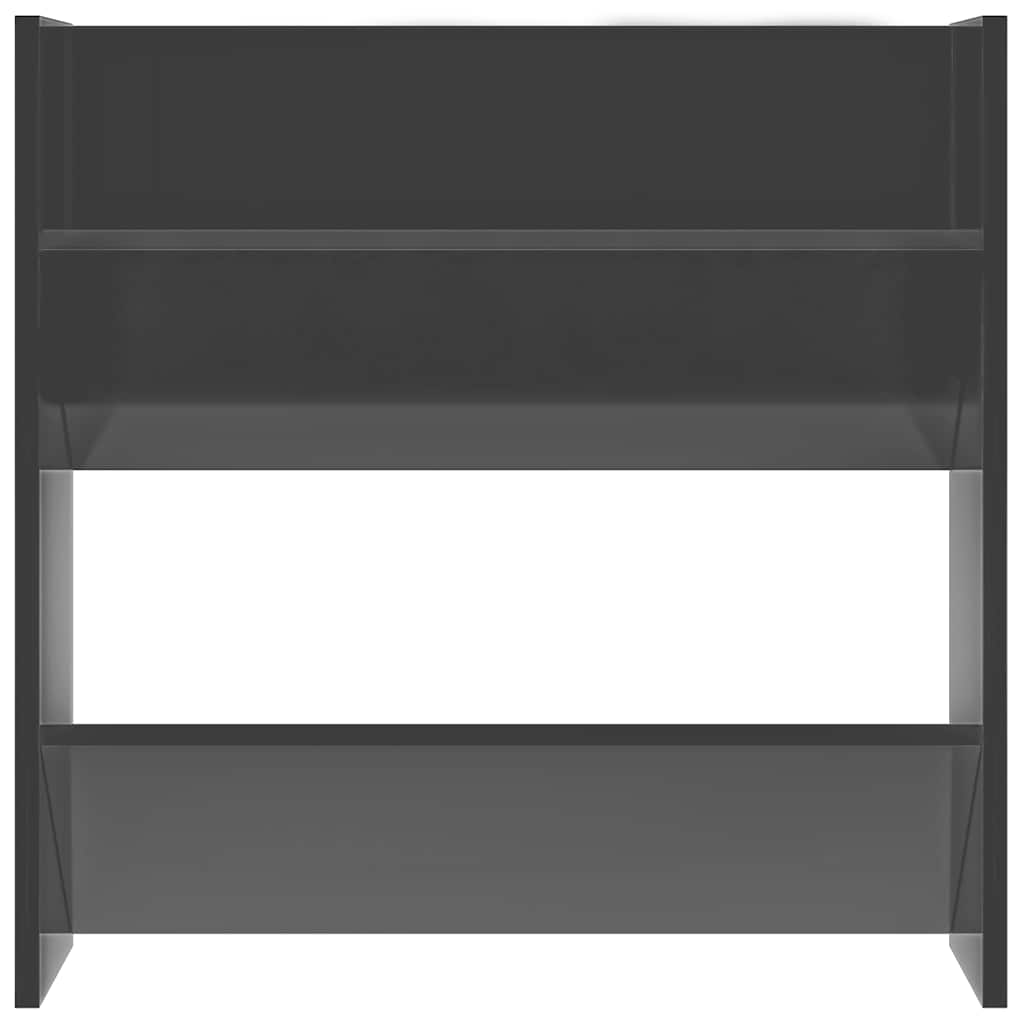 Magasfényű szürke szerelt fa fali cipősszekrény 60 x 18 x 60 cm 5