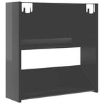 Magasfényű szürke szerelt fa fali cipősszekrény 60 x 18 x 60 cm 7