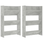 2 db betonszürke fali cipősszekrény 60 x 18 x 90 cm 2