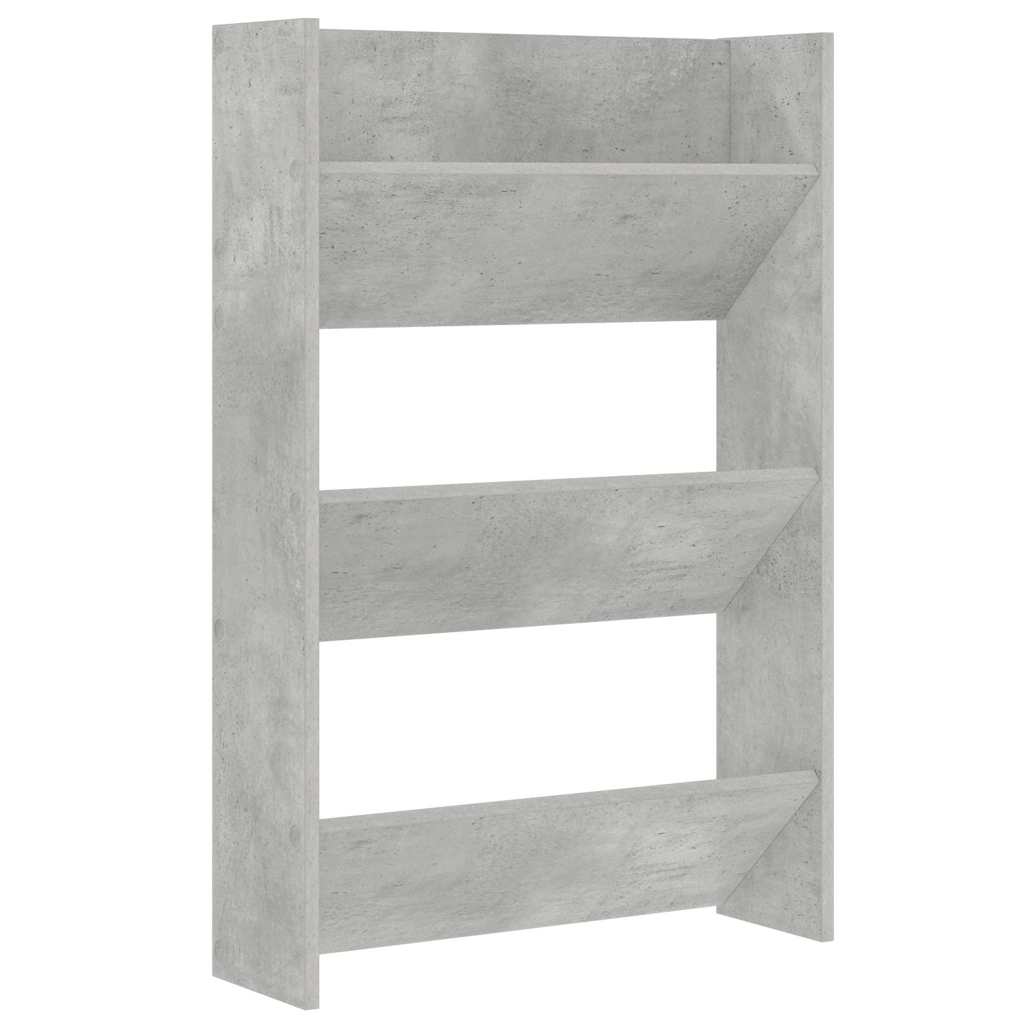 2 db betonszürke fali cipősszekrény 60 x 18 x 90 cm 5