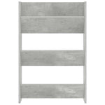 2 db betonszürke fali cipősszekrény 60 x 18 x 90 cm 6