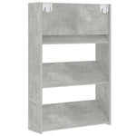 2 db betonszürke fali cipősszekrény 60 x 18 x 90 cm 8