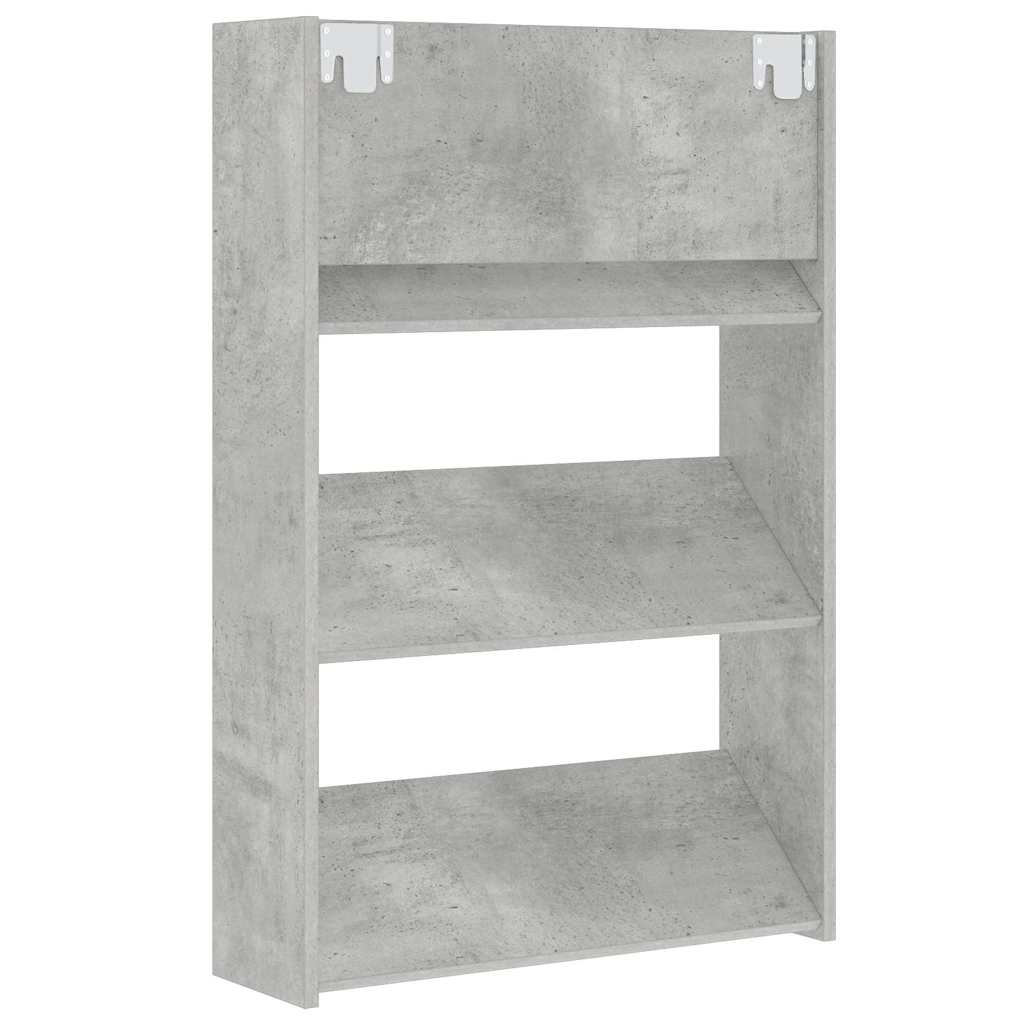 2 db betonszürke fali cipősszekrény 60 x 18 x 90 cm 8
