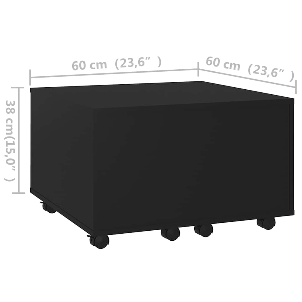 Fekete szerelt fa dohányzóasztal 60 x 60 x 38 cm 8