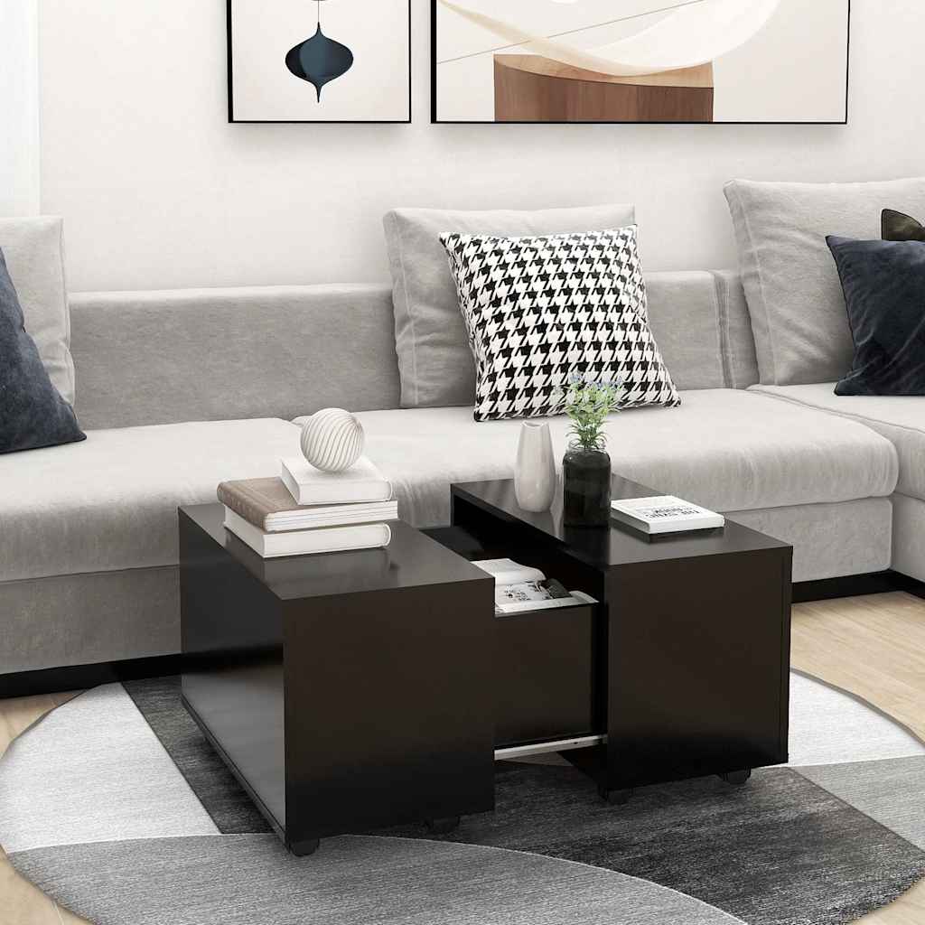 Fekete szerelt fa dohányzóasztal 60 x 60 x 38 cm