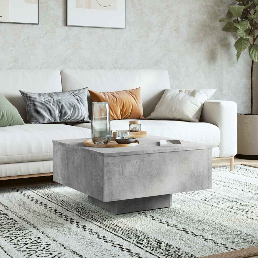 Betonszürke szerelt fa dohányzóasztal 60 x 60 x 31,5 cm 3
