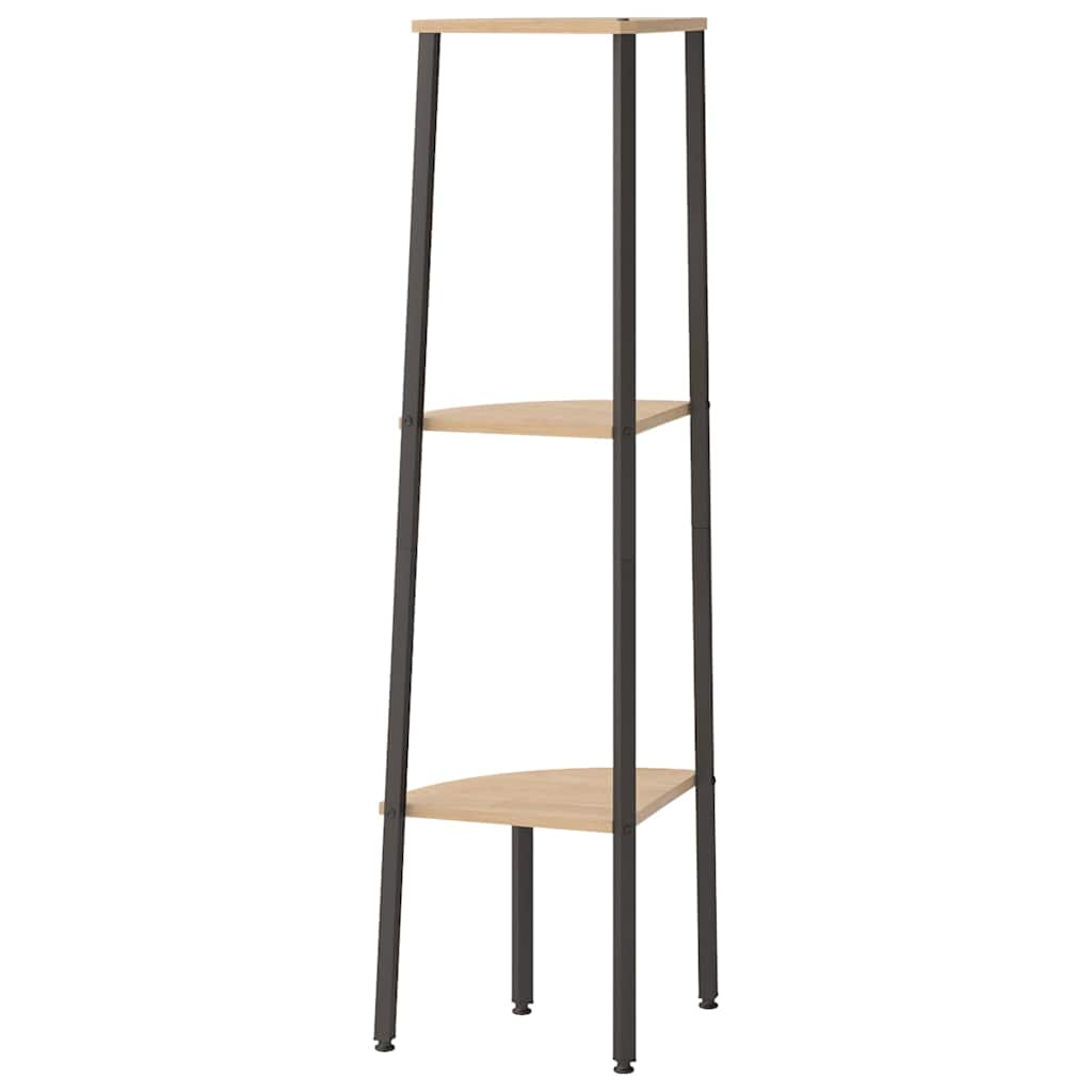 3 szintes világosbarna és fekete sarokpolc 45,5 x 31,5 x 120 cm 5