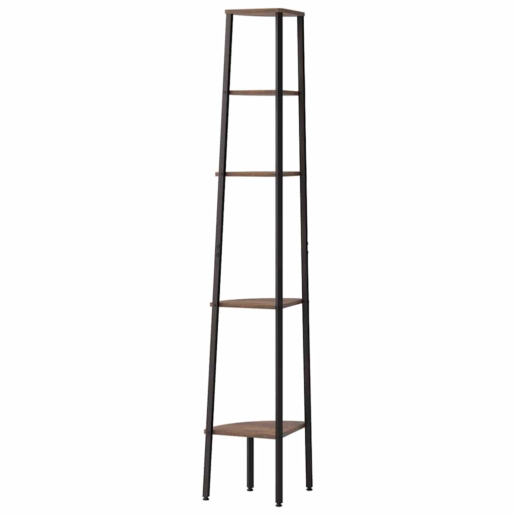 5 szintes sötétbarna és fekete sarokpolc 45,5 x 31,5 x 180 cm 5