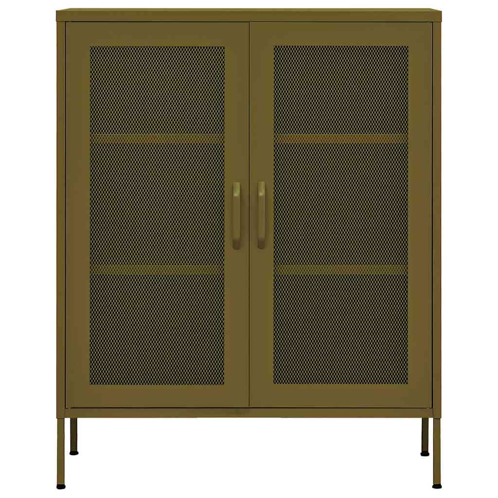 Olívazöld acél tárolószekrény 80 x 35 x 101,5 cm 3