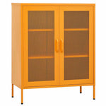 Mustárzöld acél tárolószekrény 80 x 35 x 101,5 cm 2