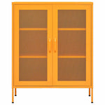 Mustárzöld acél tárolószekrény 80 x 35 x 101,5 cm 3