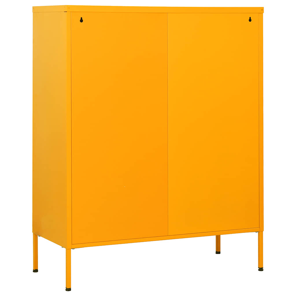 Mustársárga acél fiókos szekrény 80 x 35 x 101,5 cm 5