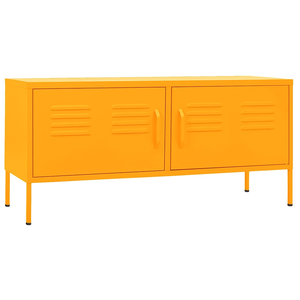 Mustársárga acél TV-szekrény 105 x 35 x 50 cm 2