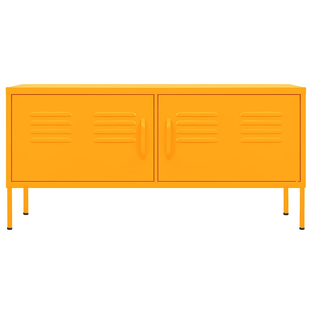 Mustársárga acél TV-szekrény 105 x 35 x 50 cm 3