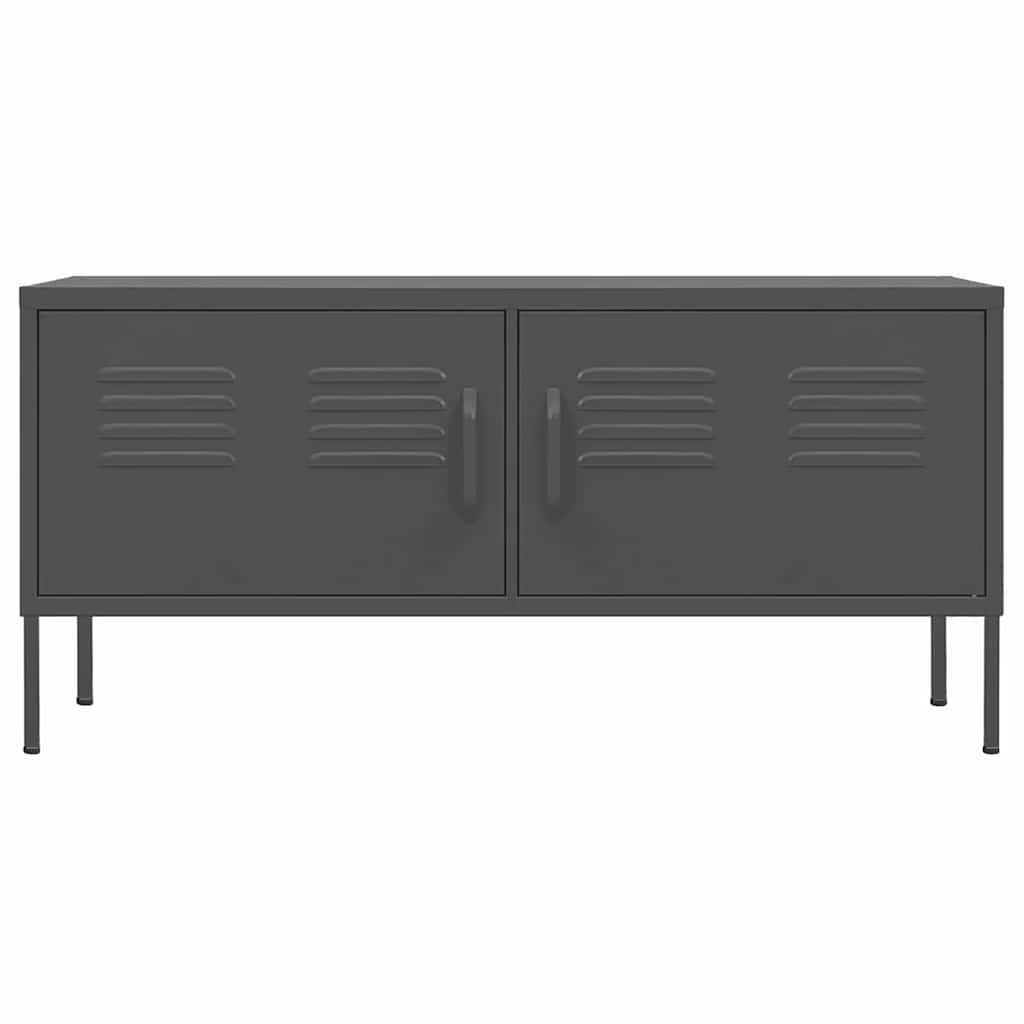 Antracitszürke acél TV-szekrény 105 x 35 x 50 cm 3