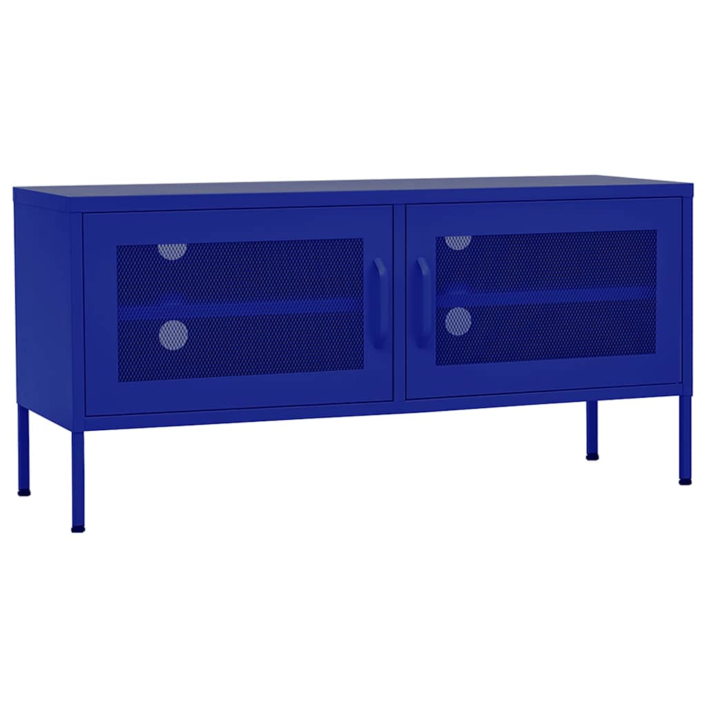 Tengerészkék acél TV-szekrény 105 x 35 x 50 cm 2