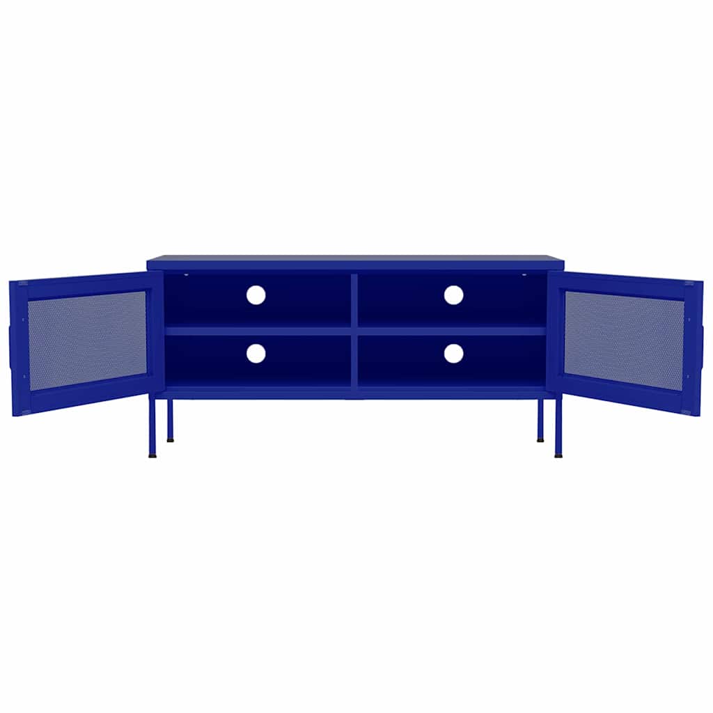 Tengerészkék acél TV-szekrény 105 x 35 x 50 cm 6