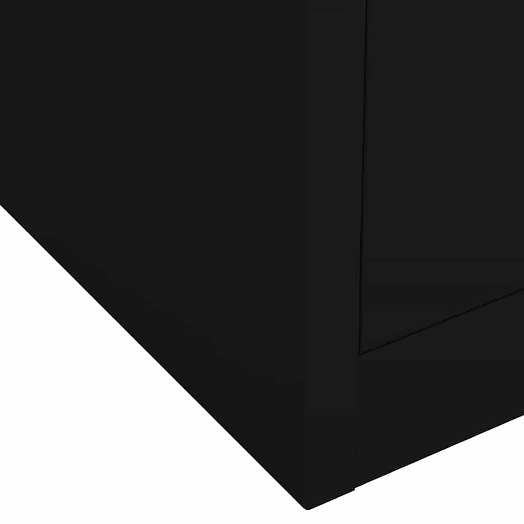 Fekete acél irodai szekrény 90 x 40 x 102 cm 9