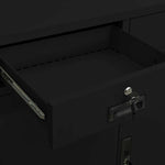 Fekete acél irodai szekrény 90 x 40 x 102 cm 10