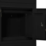 Fekete acél irodai szekrény 90 x 40 x 180 cm 6