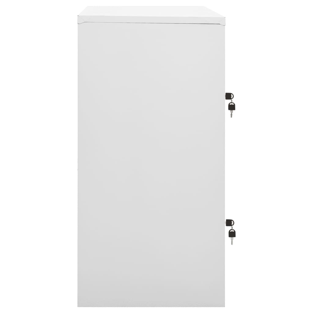 Világosszürke és piros acél zárható szekrény 90 x 45 x 92,5 cm 3