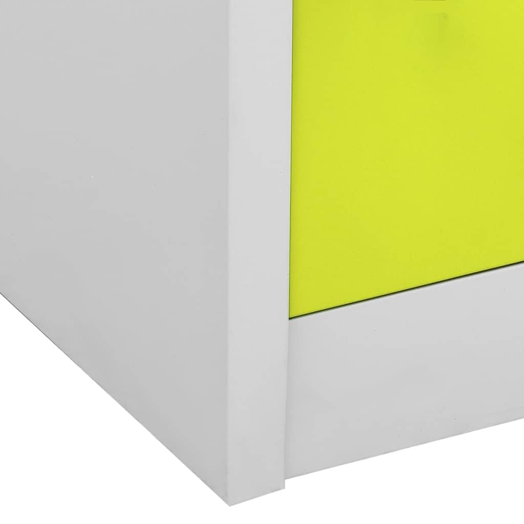 Világosszürke és zöld acél zárható szekrény 90 x 45 x 92,5 cm 7