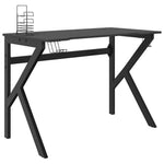 Fekete K-lábú gamer asztal 110 x 60 x 75 cm 2