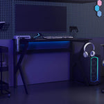 Fekete K-lábú gamer asztal 110 x 60 x 75 cm 3