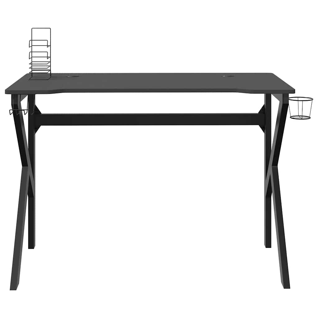 Fekete K-lábú gamer asztal 110 x 60 x 75 cm 4