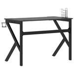 Fekete K-lábú gamer asztal 110 x 60 x 75 cm 5
