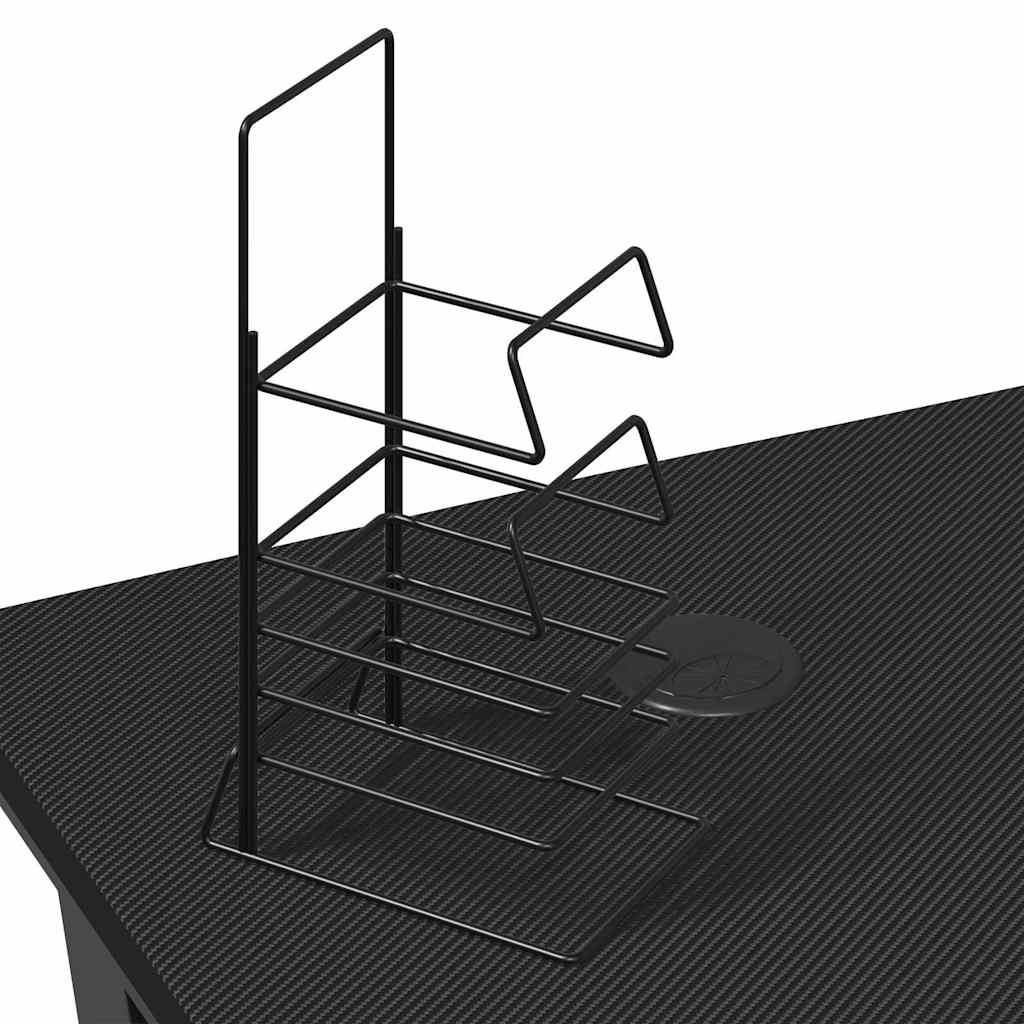 Fekete K-lábú gamer asztal 110 x 60 x 75 cm 9