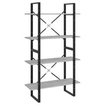 Négyszintes betonszürke szerelt fa könyvszekrény 80x30x140 cm 2