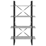 Négyszintes betonszürke szerelt fa könyvszekrény 80x30x140 cm 5