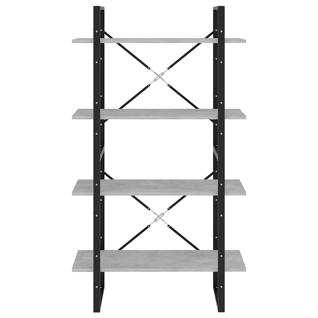 Négyszintes betonszürke szerelt fa könyvszekrény 80x30x140 cm 5
