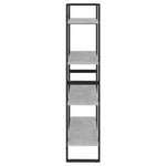 Négyszintes betonszürke szerelt fa könyvszekrény 80x30x140 cm 6