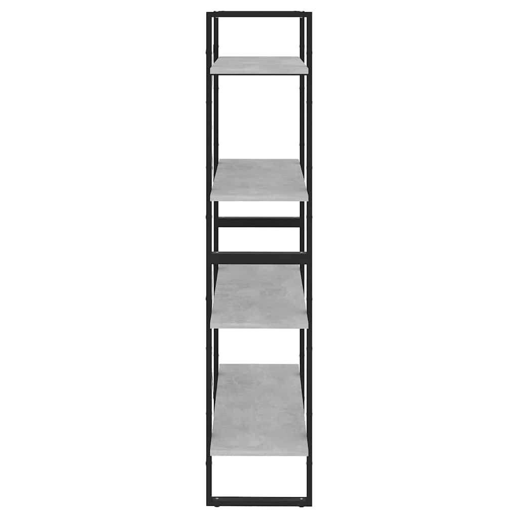 Négyszintes betonszürke szerelt fa könyvszekrény 80x30x140 cm 6