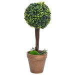 2 db zöld gömbalakú cserepes műpuszpáng 41 cm 2