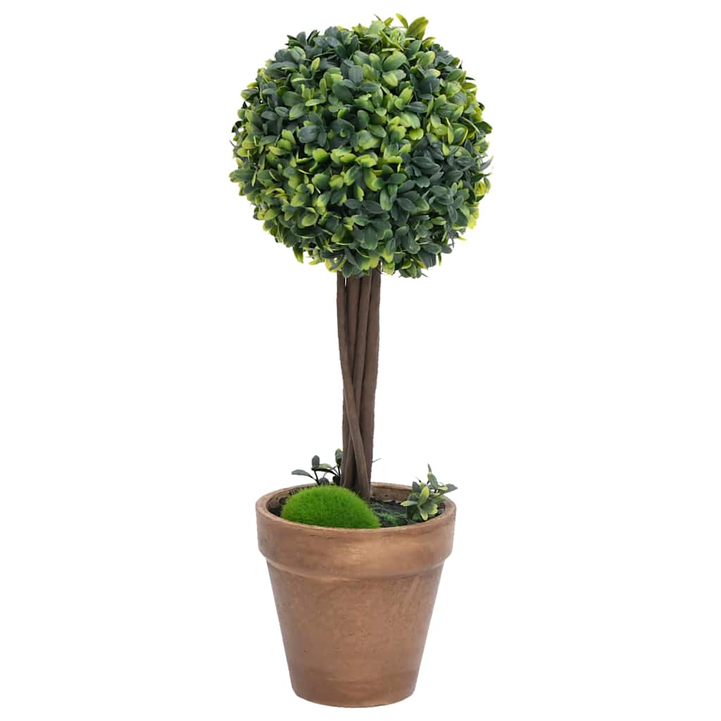 2 db zöld gömbalakú cserepes műpuszpáng 41 cm 2