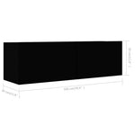 4 db fekete szerelt fa TV-szekrény 100 x 30 x 30 cm 8