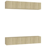 4 db sonoma tölgy színű szerelt fa TV-szekrény 80 x 30 x 30 cm 2