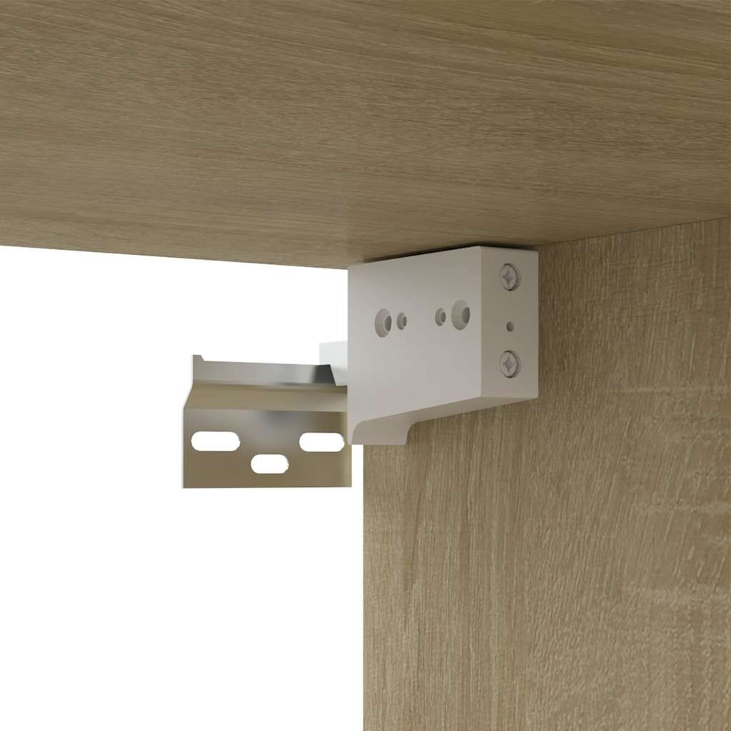 4 db sonoma tölgy színű szerelt fa TV-szekrény 80 x 30 x 30 cm 7